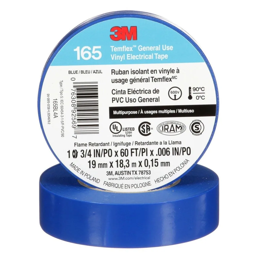 165BL4A Cinta Vinilo Temflex™ 3/4 in x 60 ft
