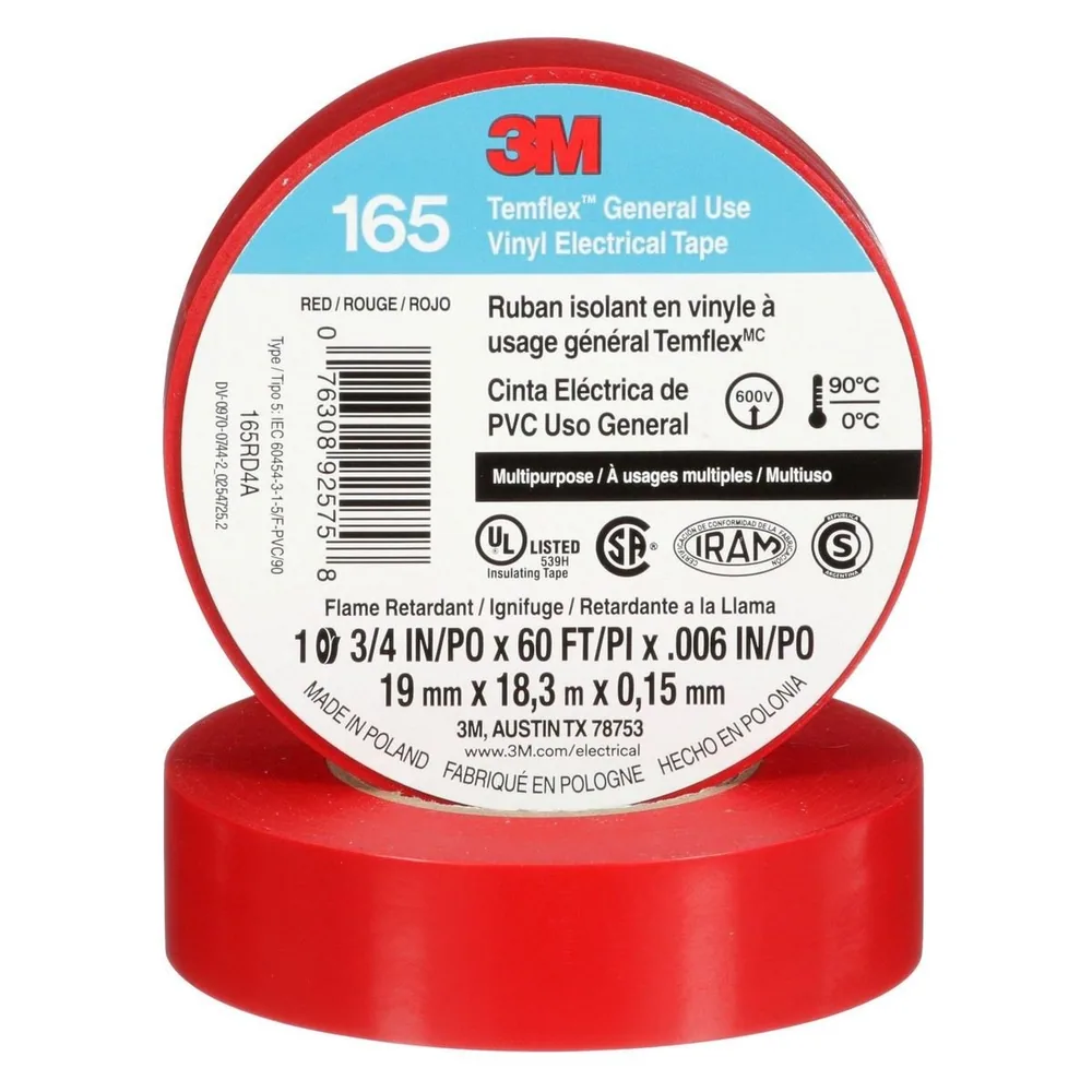 165RD4A Cinta Vinilo Temflex™ 3/4 in x 60 ft