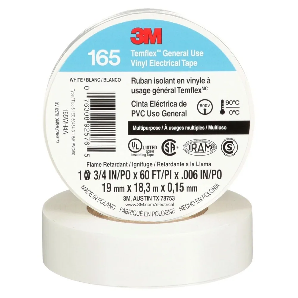 165WH4A Cinta Vinilo Temflex™ 3/4 in x 60 ft