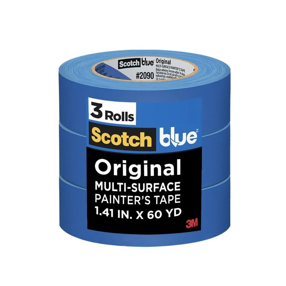 Cinta de Enmascarar ScotchBlue™ Original 2090-36AP3, 1.41 in x 60 yd (36 mm x 54,8 m)