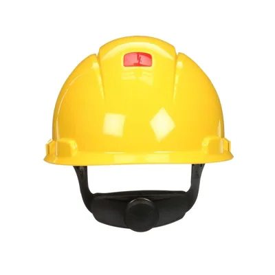 Casco 3M™ Secure Fit™ H-702SFV-UV, Amarillo, Ventilado, Suspensión trinquete de difusión de presión de 4 puntos, con UVicator