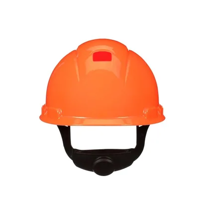 Casco 3M™ Secure Fit™ H-707SFR-UV, Naranja de alta visibilidad, Suspensión trinquete de difusión de presión de 4 puntos, con UVicator