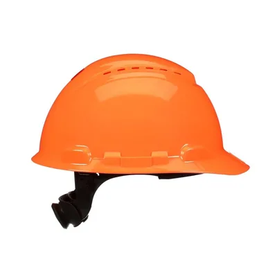 Casco 3M™ Secure Fit™ H-707SFV-UV, Naranja de alta visibilidad, Ventilado, Suspensión trinquete de difusión de presión de 4 puntos, con UVicator