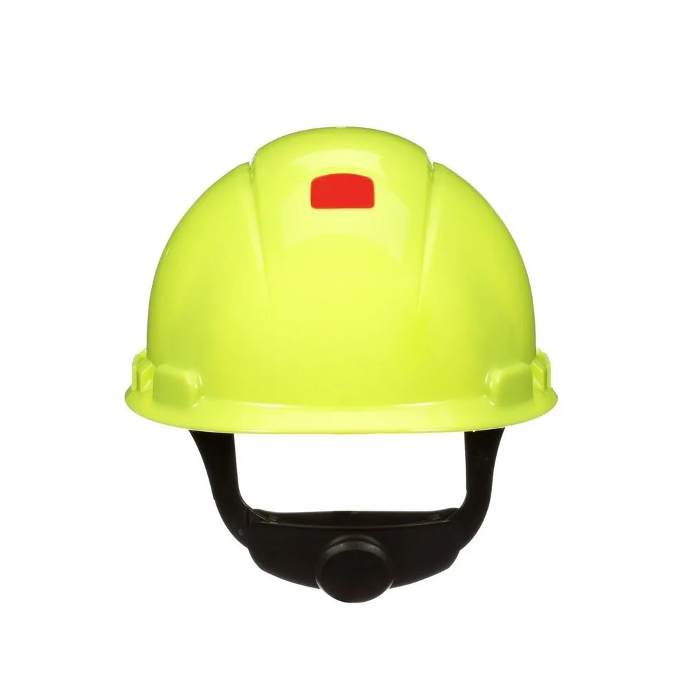 Casco 3M™ Secure Fit™ H-709SFR-UV, Amarillo de alta visibilidad, Suspensión trinquete de difusión de presión de 4 puntos, con UVicator