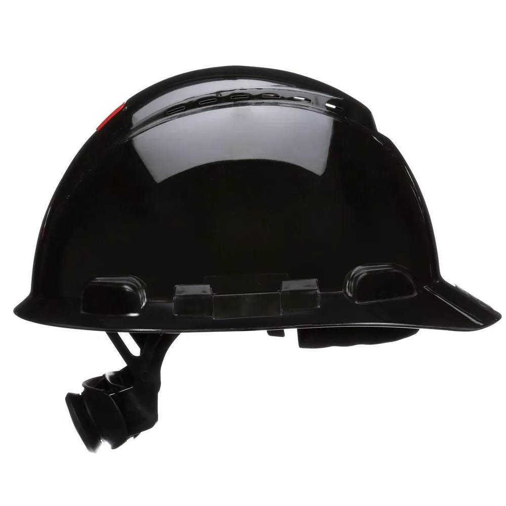 Casco 3M™ Secure Fit™ H-712SFV-UV, Negro, Ventilado, Suspensión trinquete de difusión de presión de 4 puntos, con Uvicator