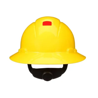 Casco de Ala Completa 3M™ Secure Fit™ H-802SFR-UV, Amarillo, Suspensión de Trinquete de Difusión de Presión de 4 Puntos, con UVicator
