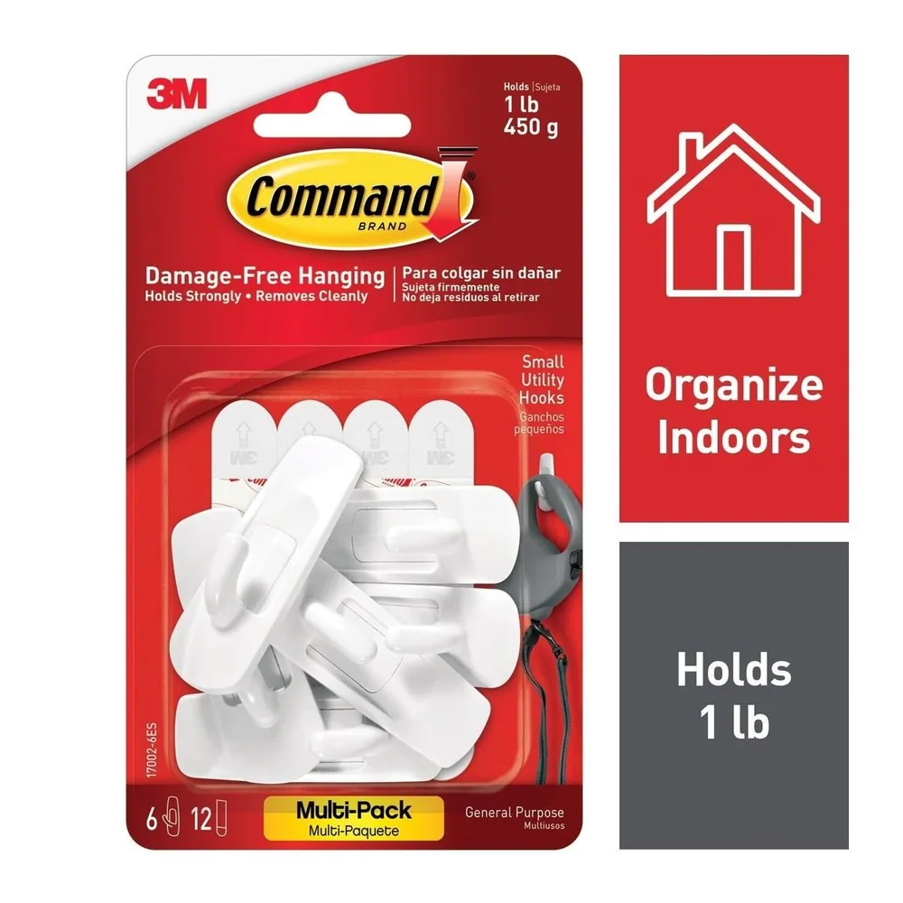 Paquete de Valor Gancho Pequeño Multiusos Command™ 17002-6ES, 12 Surtido