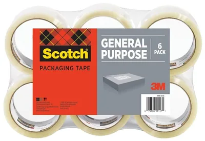 Scotch® Shipping Packaging Tape 3350L-6, 1.88 in x 109 yd (48 mm x 100 m) 6 Pack