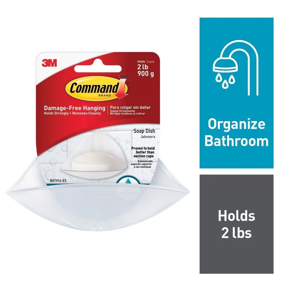 Jabonera Command™ con Tiras Resistentes al Agua BATH14-ES