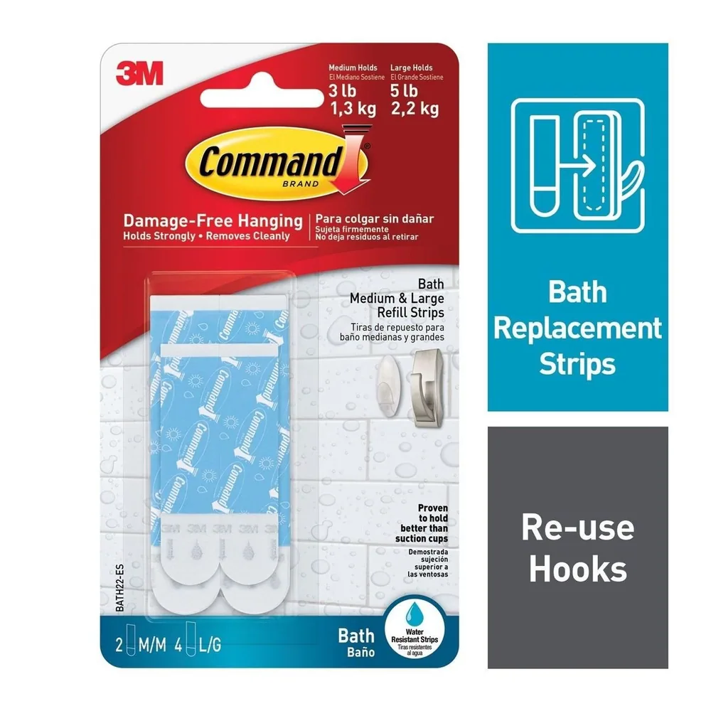 Tiras de Reemplazo Resistentes al Agua Command™-Surtidas BATH22-ES