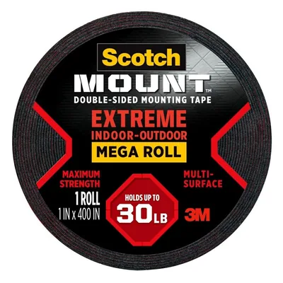 Scotch-Mount™ Extreme Double-Sided Mounting Tape Mega Roll 414H-LONG-DC, 1 in x 400 in (2,54 cm x 10,1 m)