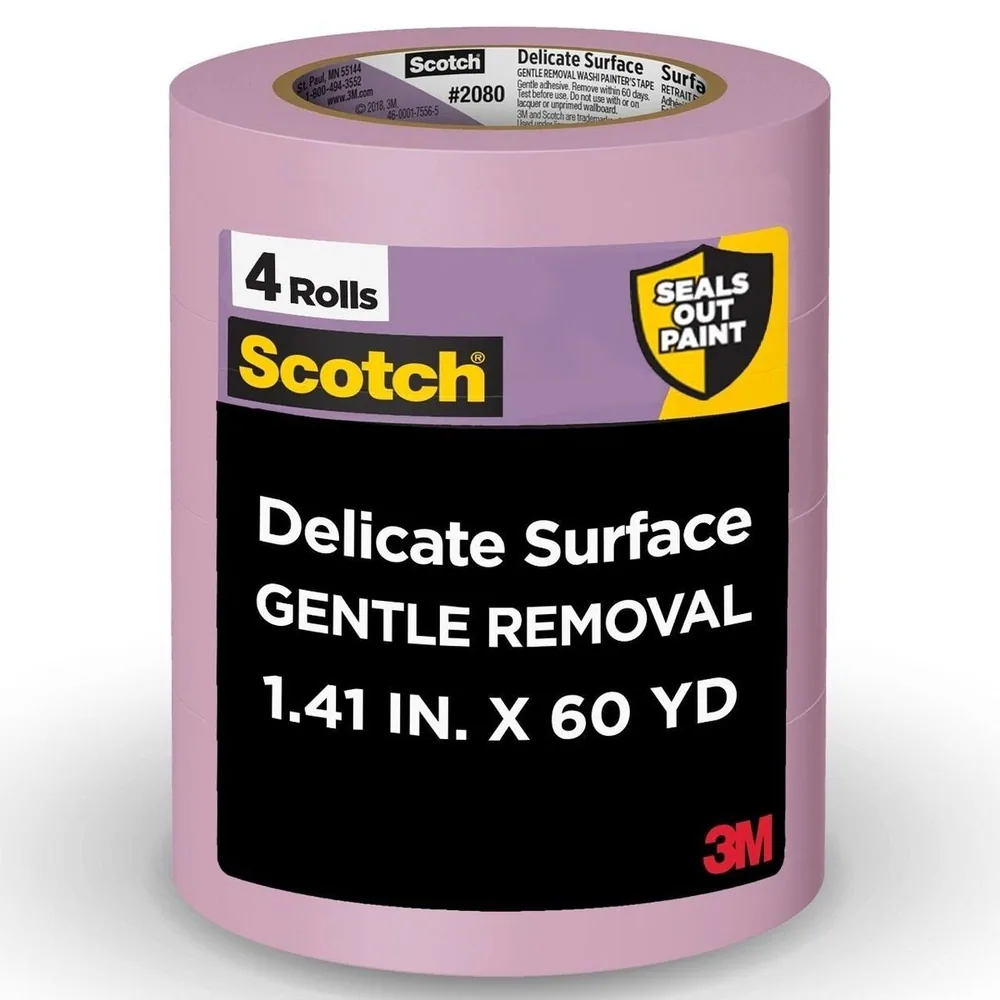 Cinta Scotch® para Pintor de Superficie Delicada 2080-36DP4, 1.41 in x 60 yd (36 mm x 54,8 m)