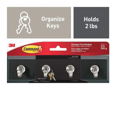 Command™ Slate Key Rail, HOM-18S-ES, 1 Rail, 6 Strips