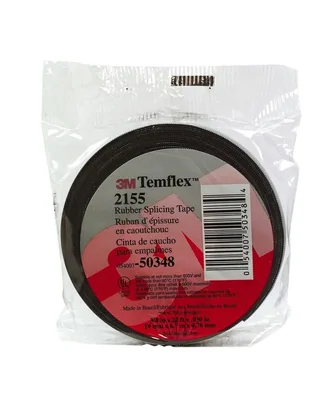 3M™ Temflex™ Rubber Splicing Tape 2155, 3/4 in x 22 ft, Black