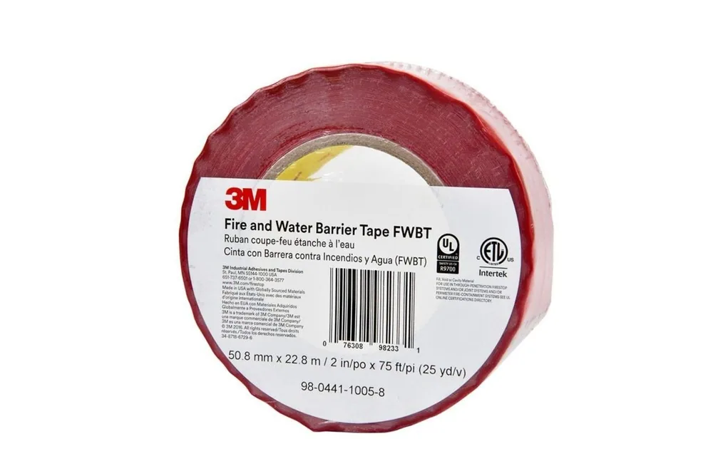 Cinta Barrera de Fuego y Agua 3M™ FWBT2, Translúcido, 2 in x 75 ft