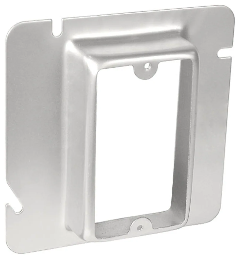 4-11/16" Square One Gang Device Ring - 1" Raised