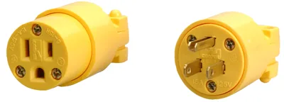 15A/125V NEMA 5-15R NEGRO/BLANCO CONECTOR CORDÓN DE CUCHILLA RECTA
