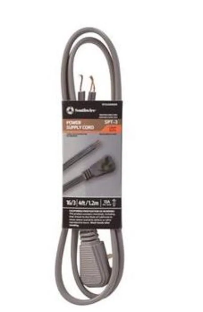 SOUTHWIRE, 16/3 SPT-3 R/ANGLE 4' CABLE PLANO GRIS PARA INTERIOR DE REEMPLAZO PARA FUENTE DE ENERGÍA