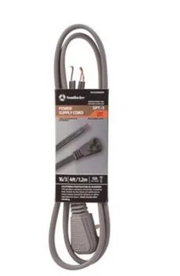 SOUTHWIRE, 16/3 SPT-3 R/ANGLE 4' CABLE PLANO GRIS PARA INTERIOR DE REEMPLAZO PARA FUENTE DE ENERGÍA