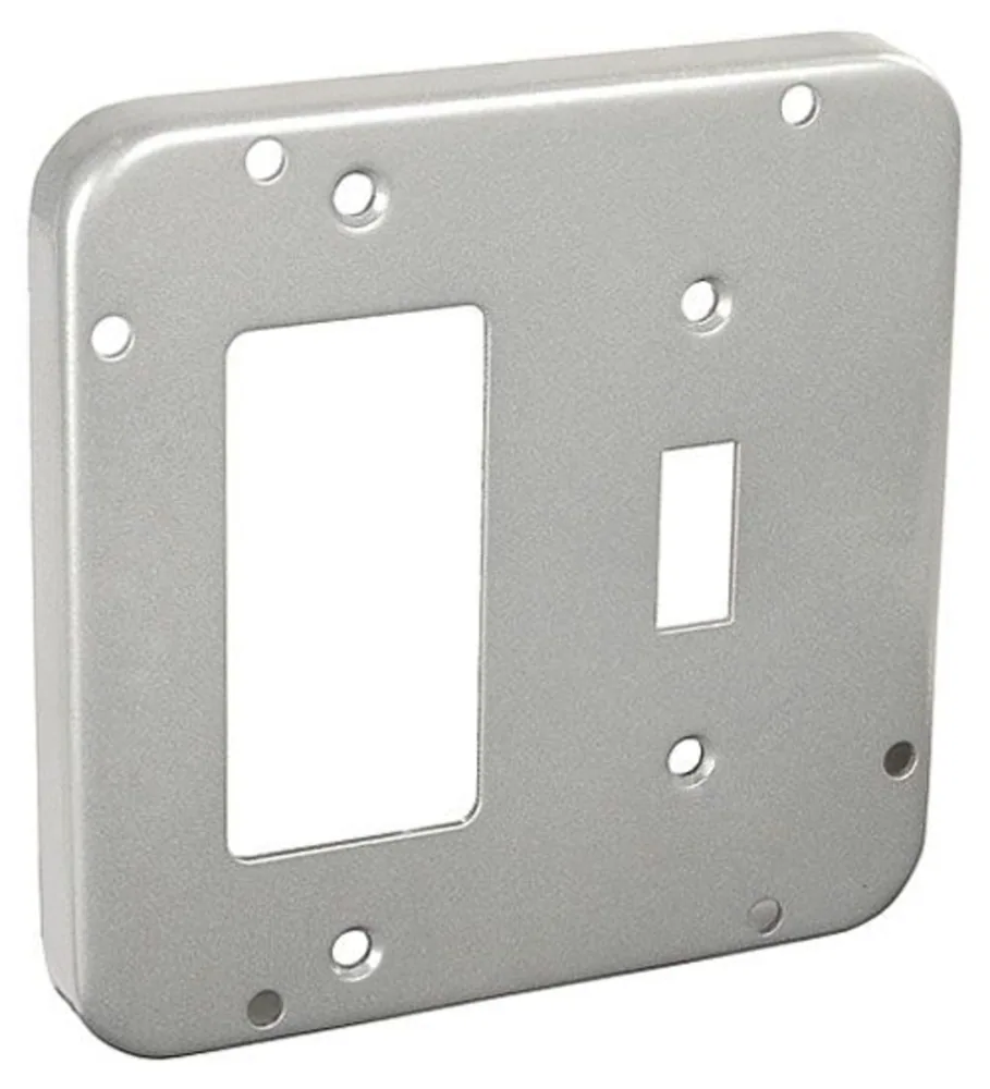 4-11/16" Square Industrial Surface Cover, 1/2" Raised - GFCI / Toggle