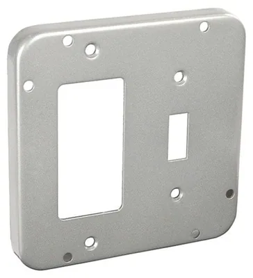 Tapa Industrial Cuadrada 4-11/16", 1/2" Sobresaliente - GFCI / Interruptor de Palanca