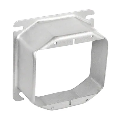 4" Square Two Gang Device Ring - 2" Raised