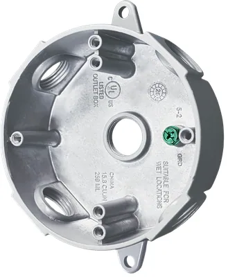 1/2" 5-HOLE 4" ROUND WEATHERPROOF BX BRZ
