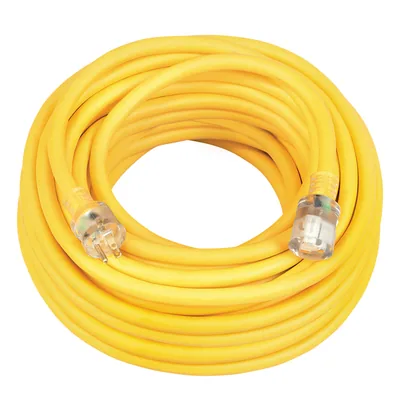 SOUTHWIRE, POLAR SOLAR 10/3 SJEOOW 25' AMARILLO EXTENSIÓN ELÉCTRICA EXTERIOR PARA CLIMA FRÍO CON INDICADOR DE LUZ DE ENERGÍA