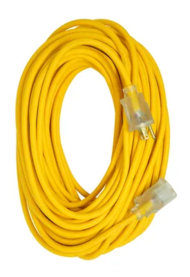 SOUTHWIRE, POLAR SOLAR 16/3 SJEOW 100' AMARILLO EXTENSIÓN ELÉCTRICA PARA EXTERIORES CLIMA FRÍO CON INDICADOR DE LUZ DE ENERGÍA