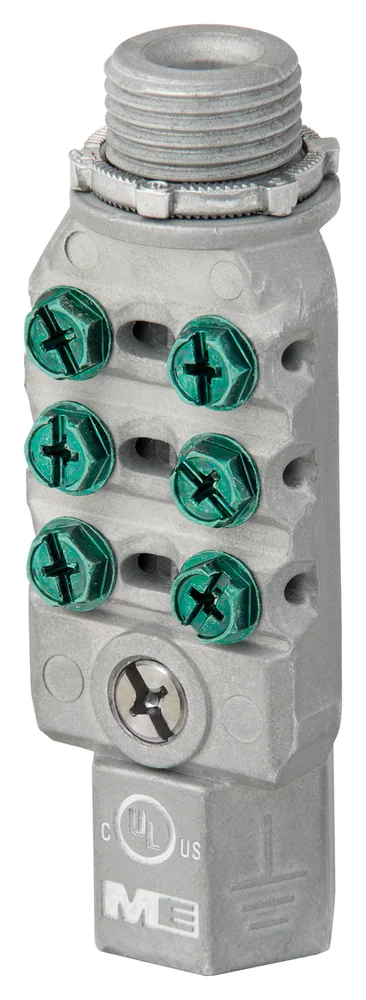 PUENTE DE UNIÓN INTERSISTEMA, INLINE 1/2", 6 POSICIONES, ZINC, #10-#4AWG, 1 EA