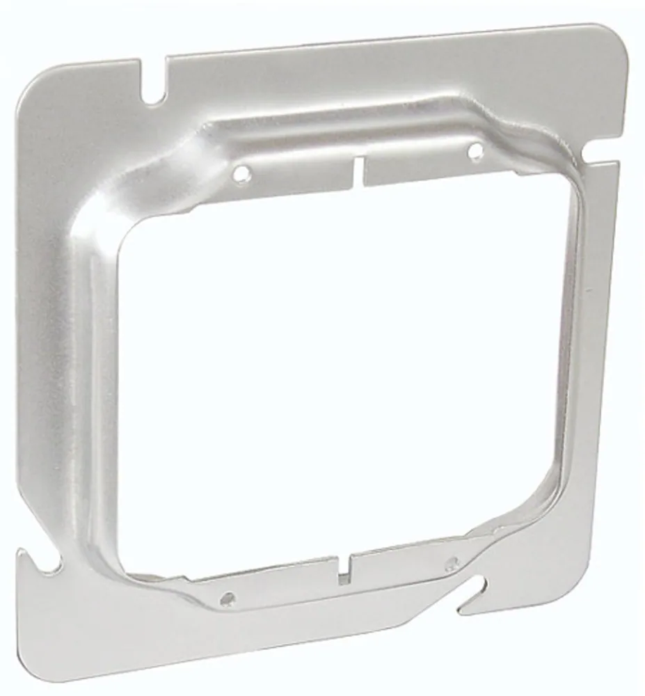 4-11/16" Square Two Gang Device Ring - 1/2" Raised