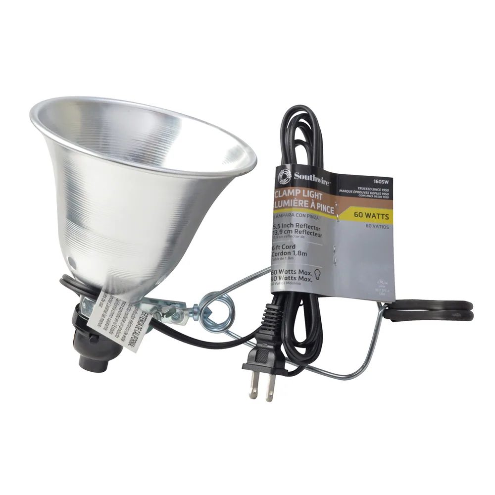 LÁMPARA CON ABRAZADERA CON CABLE DE 6' Y REFLECTOR DE 5.5"