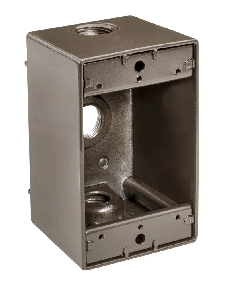 CAJA PROFUNDA 1-POLO A PRUEBA DE AGUA 3/4" 3-AGUJEROS BRONCE