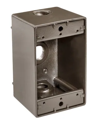 3/4" 3-HOLE 1-GANG DEEP WP BOX BRZ