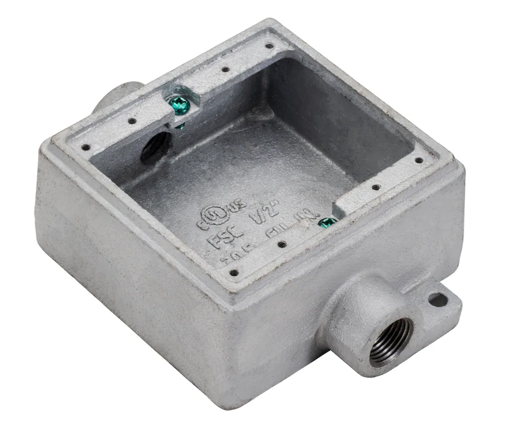 CAJA FSC DOBLE GANG 1/2" CON DOBLE HUB GALVANIZADO