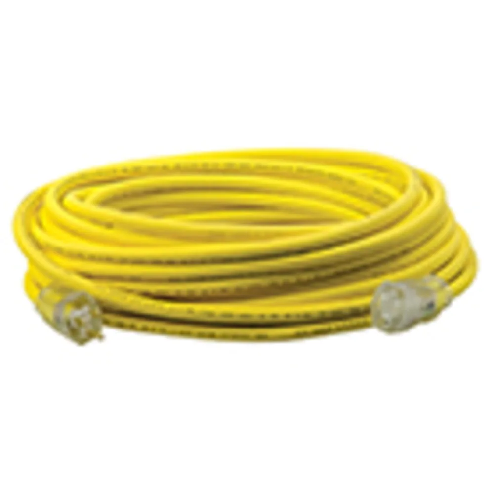 SOUTHWIRE, ROYAL 12/3 SJOOW 100 FT EXTENSIÓN ELÉCTRICA DE CAUCHO AMARILLO CON INDICADOR DE ENERGÍA