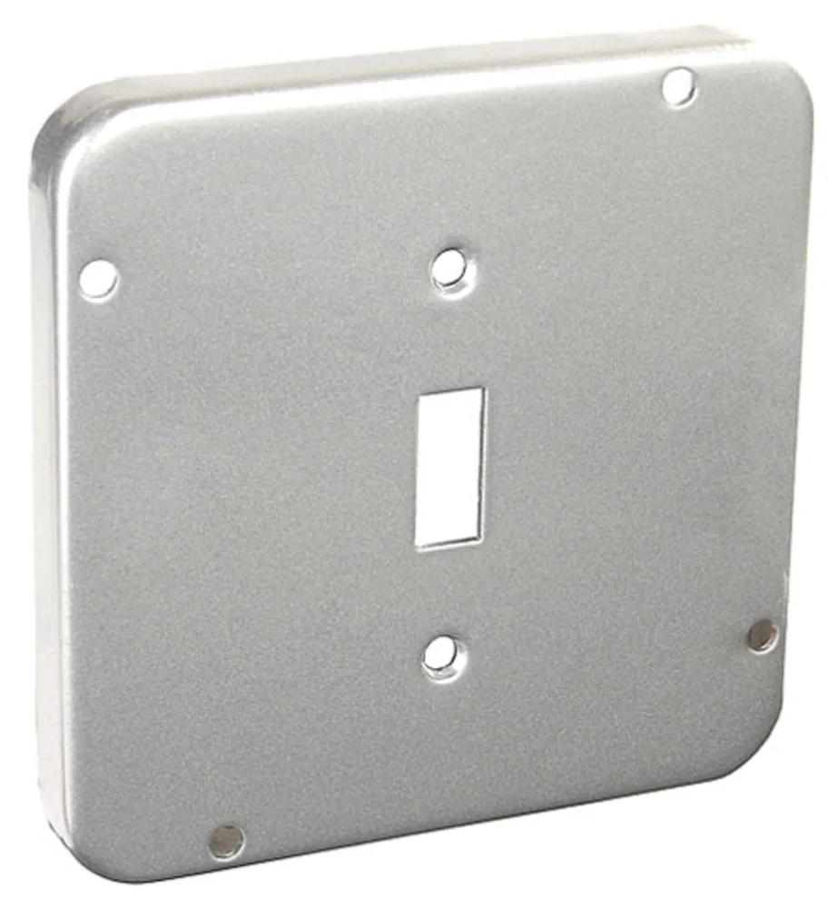Tapa de Superficie Cuadrada Industrial 4-11/16", Elevada 1/2" - Interruptor de Palanca