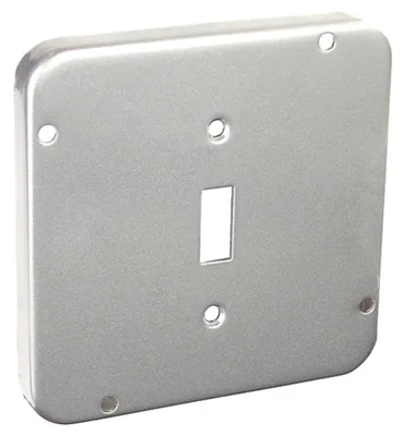 Tapa de Superficie Cuadrada Industrial 4-11/16", Elevada 1/2" - Interruptor de Palanca