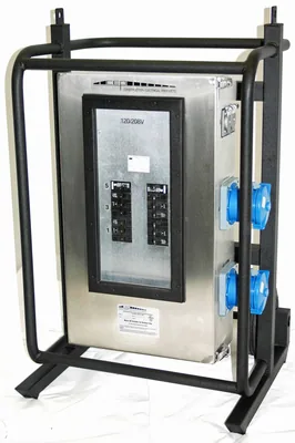 120/208V 400A CARRITO DE DISTRIBUCIÓN DE ENERGÍA TIPO CAM DE 2 RUEDAS, 6 X 120/208V 60A 560R9W
