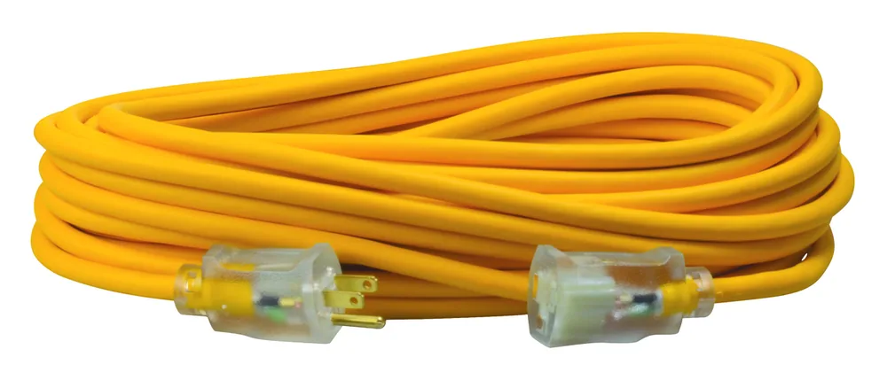 SOUTHWIRE, POLAR SOLAR 14/3 SJEOOW 100' YELLOW OUTDOOR COLD WEATHER EXTENSION CORD WITH POWER LIGHT INDICATOR