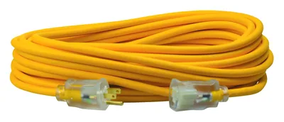 SOUTHWIRE, POLAR SOLAR 14/3 SJEOOW 100' AMARILLO EXTENSIÓN ELÉCTRICA EXTERIOR PARA CLIMA FRÍO CON INDICADOR DE LUZ DE ENERGÍA