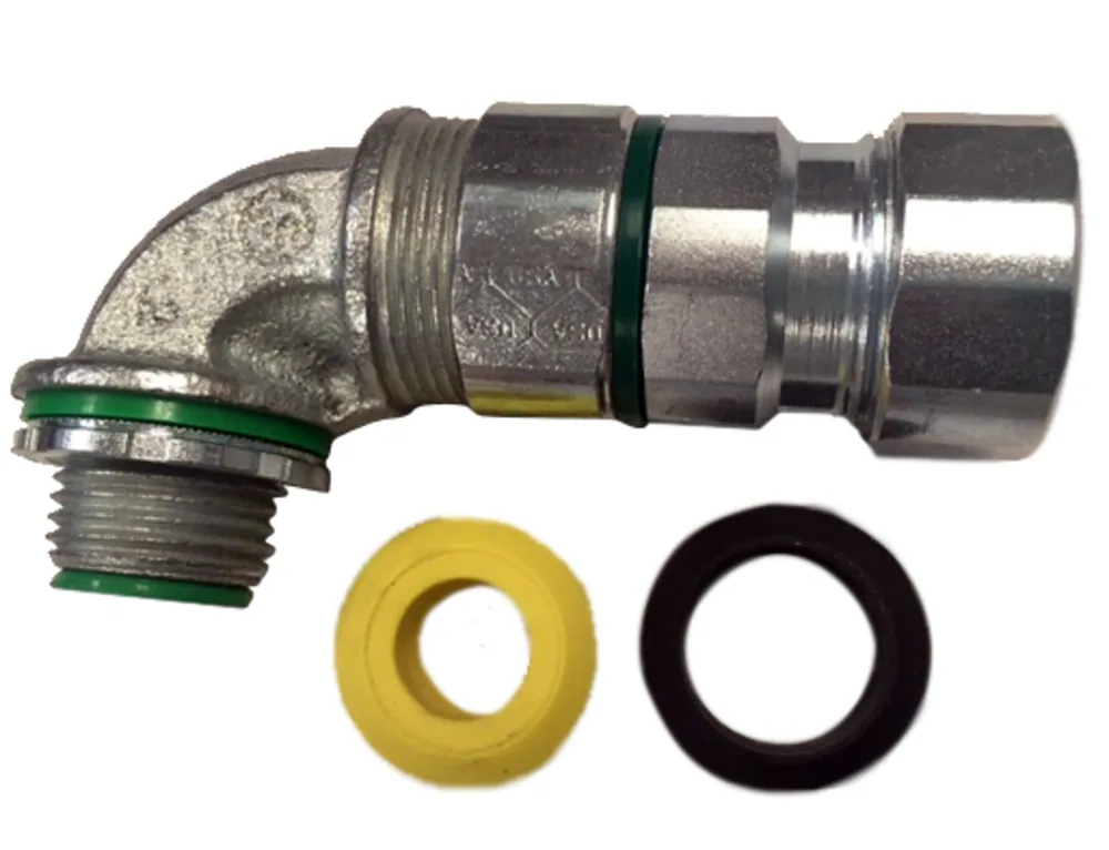 1/2" STEEL ZINC PLATED CONNECTOR TECK50, YELLOW IS FOR THE 0.485-.0585,GRAY 0.550-0.610 AND BLACK FOR 0.61-0.72