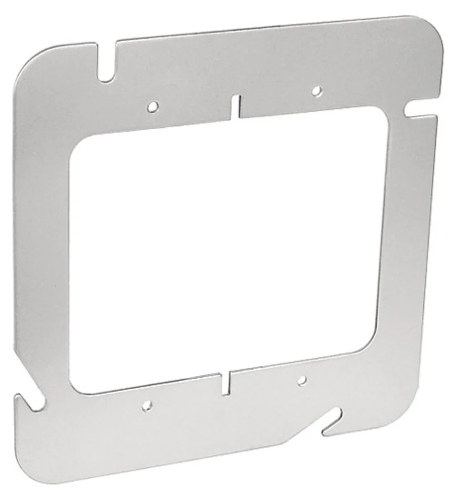 4-11/16" Square Two Gang Device Ring - Flat