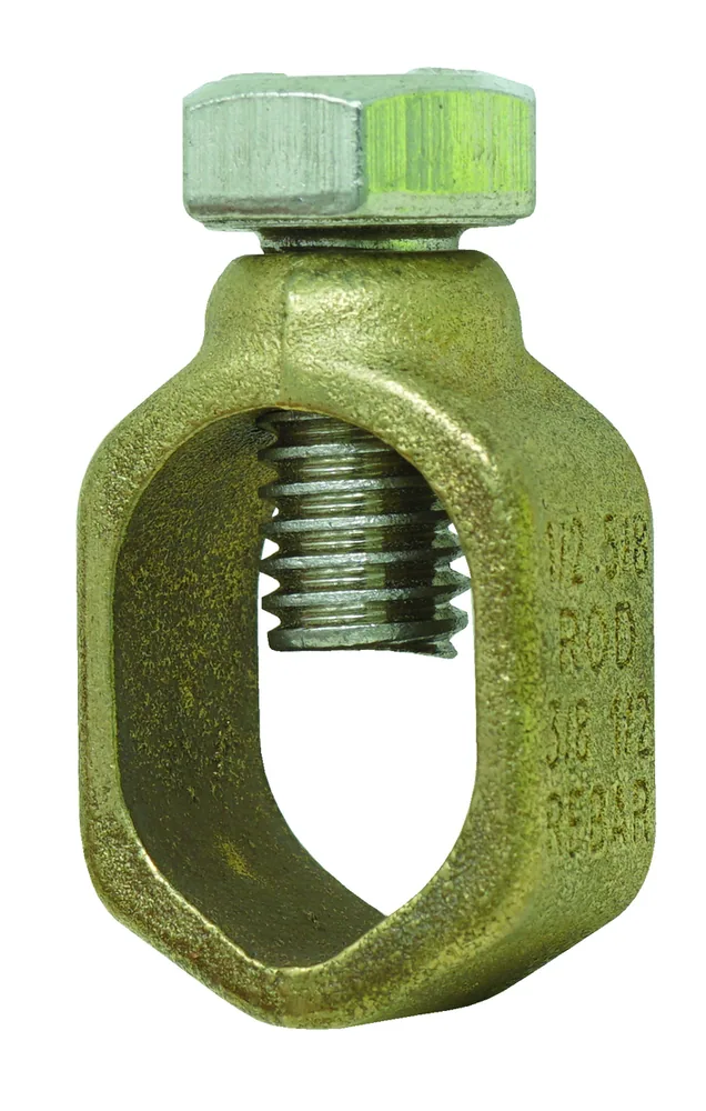 ABRAZADERA PARA VARILLA DE TIERRA, BRONCE, 5/8", #10-#2AWG, 1 PIEZA