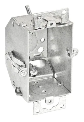 Caja de Interruptor de Esquina Biselada Profundidad 2-1/4 in. Con Abrazaderas de Cable Tipo Nylon Sin Metales y Clips Antiguos y Orejas