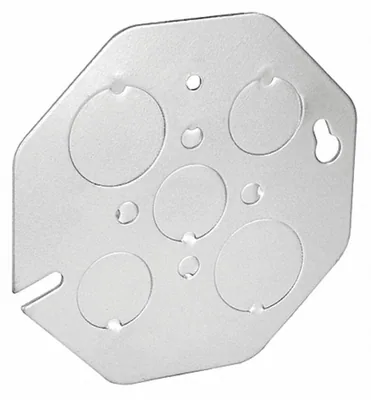 Octagon Concrete Box Flat Cover - W/ Knockouts