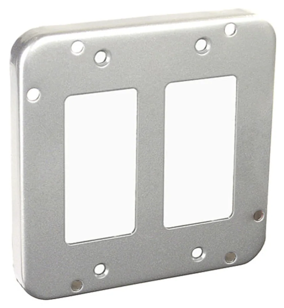 Tapa de Superficie Industrial Cuadrada 4-11/16", Elevada 1/2" - (2) GFCI