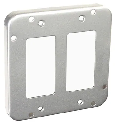 Tapa de Superficie Industrial Cuadrada 4-11/16", Elevada 1/2" - (2) GFCI