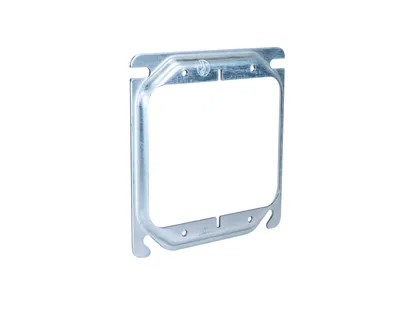 4" Square Two Gang Device Ring - 1/4" Raised