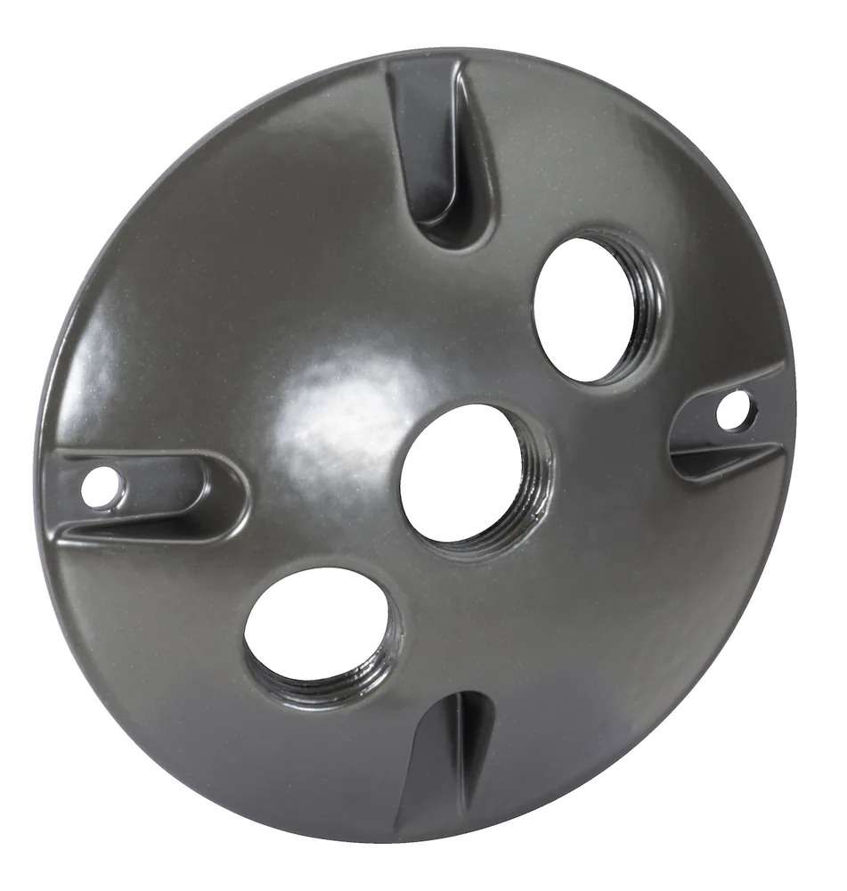3-HOLE ROUND WEATHERPROOF CVR 1/2" BRZ